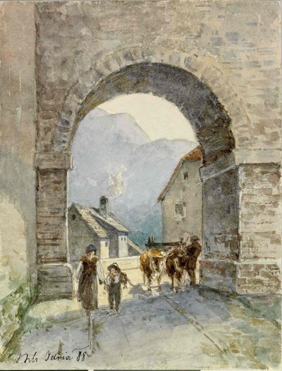 Idrija - View Through the Arcade by Ladislav Benesch